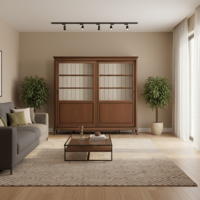 Librería Aparador Muebles clásicos Estantes de madera Vitrina Armario
