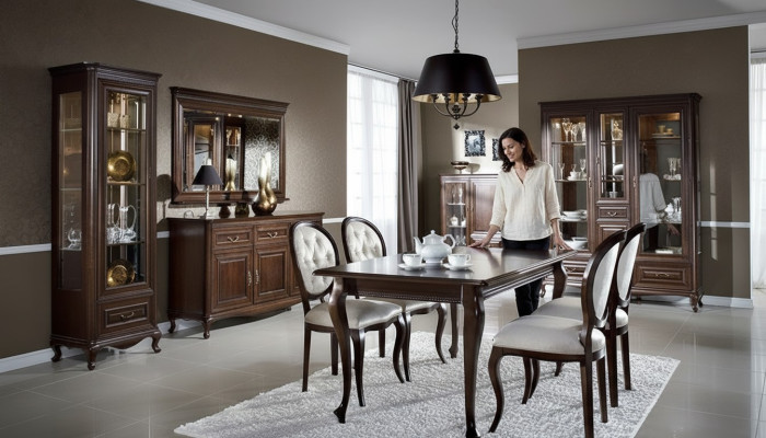 9 piezas de comedor set aparador espejo vitrina armario