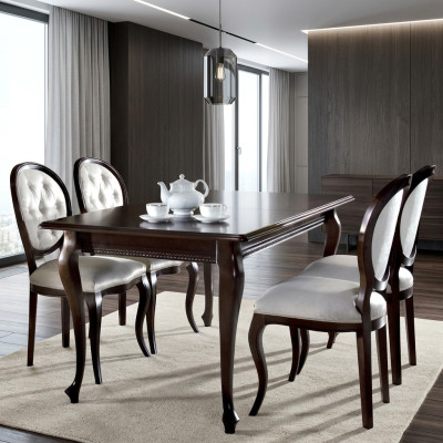 Mesa de comedor Muebles de comedor Mesas 130x100 Mesa marrón Mesa de madera Madera