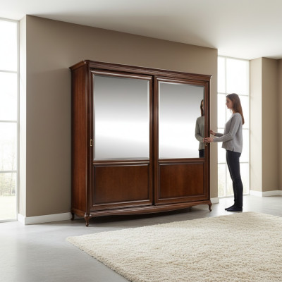 Armario con puertas correderas, muebles, armarios, dormitorio, madera.