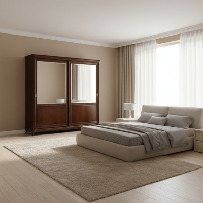 Armario con puertas correderas, muebles, armarios, dormitorio, madera.