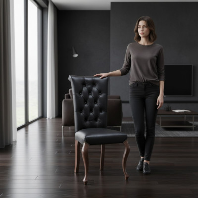 Sillas clásicas de lujo, silla de respaldo de madera, silla de madera, silla de diseñador, silla de comedor.