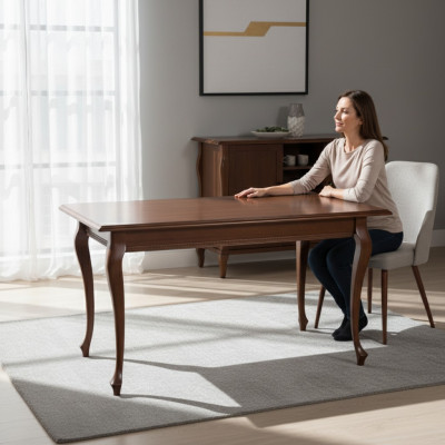 Mesa de comedor Mesa Mesa de madera Muebles Mesas clásicas de comedor 130x100cm