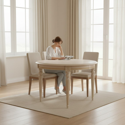Mesas redondas de madera, muebles de comedor. Mesa clásica redonda. Nuevo.