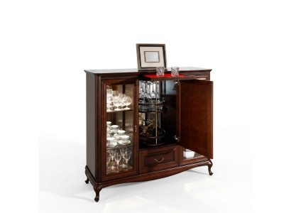 Mueble de bar en casa con armario giratorio para botellas vitrina de madera