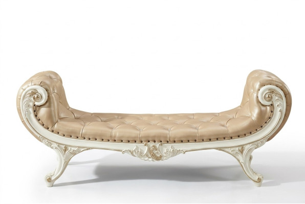 Banca Dormitorio Chaiselounge Taburete Otomana Cuero Chesterfield Nuevo