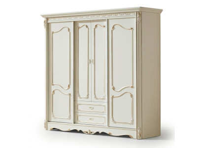 Armario clásico de madera para dormitorio, color blanco.