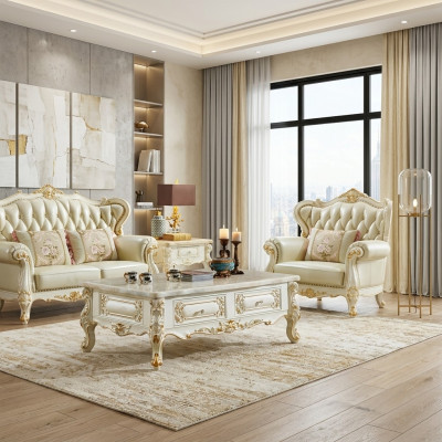 Mesa de centro clásica 150x90 mesa auxiliar de sofá grande imitación de mármol