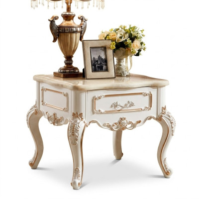 Mesa auxiliar Mesas Sala de estar Lujo Blanco Mesa Muebles Mesa de centro Nuevo