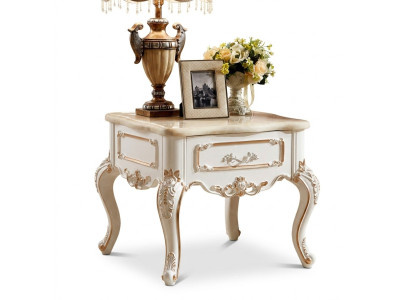 Mesa auxiliar Mesas Sala de estar Lujo Blanco Mesa Muebles Mesa de centro Nuevo