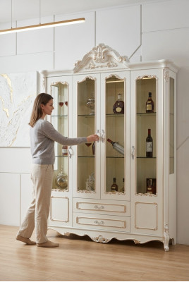 Vitrinas gabinetes vitrinas de madera muebles de lujo para la sala armario barroco