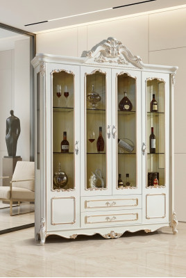 Vitrinas gabinetes vitrinas de madera muebles de lujo para la sala armario barroco