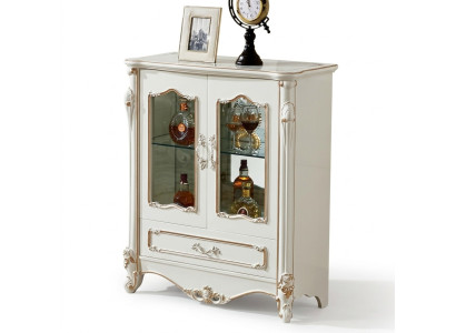 Vitrina Vitrinas Armario de madera Armario de vidrio Armarios Color blanco Muebles Lujo