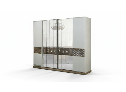 Armario de madera para dormitorio. Muebles de diseño en color gris de Italia.