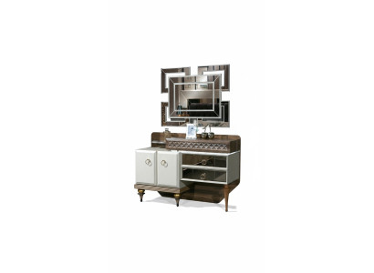 Muebles de dormitorio, diseño de tocador con espejo, aparador de madera, consola.