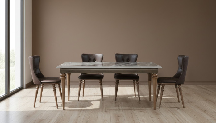 Conjunto completo de mesa de comedor 4 sillas Conjunto de comedor Mesa de madera Mesas 4 piezas.