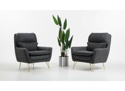 Silla Asiento Asiento Diseño Sala de estar Tapizado Lujo Negro Sala de espera