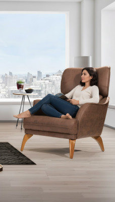 Sofá de diseño Chesterfield de un solo asiento de lujo, sillón, sofá tapizado, muebles de cuero.