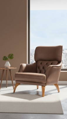 Sofá de diseño Chesterfield de un solo asiento de lujo, sillón, sofá tapizado, muebles de cuero.