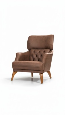Sofá de diseño Chesterfield de un solo asiento de lujo, sillón, sofá tapizado, muebles de cuero.
