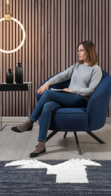 Silla de lujo de una plaza Sofá de tela Muebles tapizados Sofá Blastoff de tela