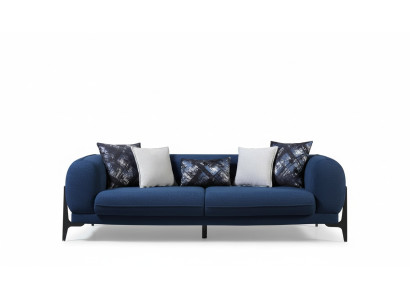 Sofá de lujo de tres plazas 3 plazas Sofás Asiento Diseño Moderno Muebles Sofás Azul Nuevo