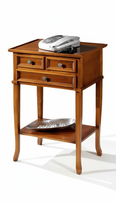 Consola de teléfono clásica marrón Mesa auxiliar Mesa Mesa de café Muebles