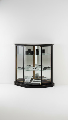 Vitrina Negro Gabinete de vidrio Diseño Clásico Lujo Muebles de madera Vitrinas