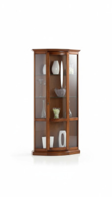Vitrina marrón clásica estilo francés mueble cómoda aparador armario de cristal