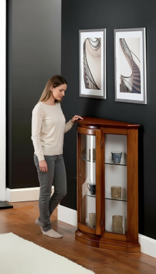 Vitrinas de vidrio armario marrón vitrina salón madera aparador muebles de lujo nuevos