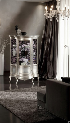 Vitrina de vidrio Armario de vidrio Vitrina Sala de estar Madera Credenza Muebles de lujo Estante Nuevo