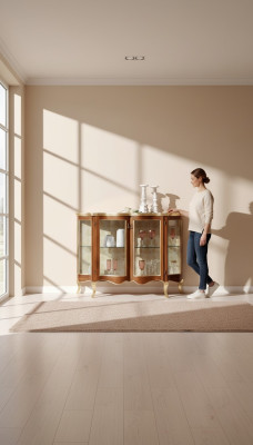 Vitrina Cómoda Cómodas de vidrio Lujo Aparador Armarios Marrón Muebles italianos