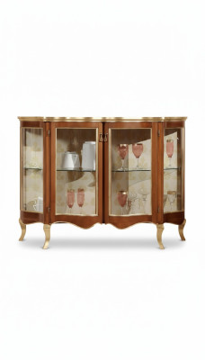 Vitrina Cómoda Cómodas de vidrio Lujo Aparador Armarios Marrón Muebles italianos