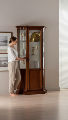 Vitrina armario de vidrio marrón muebles italianos de lujo vitrinas armarios salón