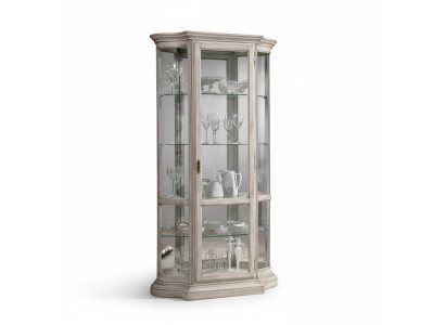 Vitrina de vidrio blanca de lujo de muebles italianos Vitrina Gabinetes Sala de estar
