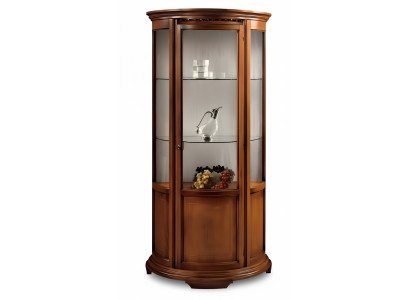 Armarios de vidrio de lujo, vitrinas marrones, muebles clásicos italianos