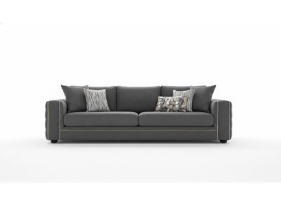 Sofá de salón de lujo de 2 plazas en color gris Chesterfield, nuevo.
