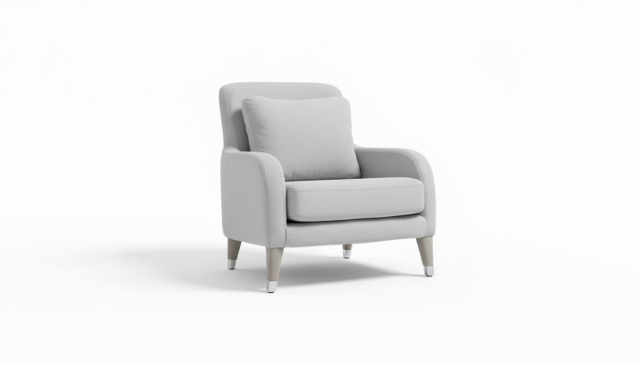 Silla de diseño de lujo moderna para sala de estar con cojines de madera gris nuevos