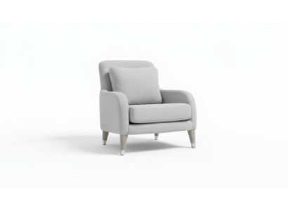 Silla de diseño de lujo moderna para sala de estar con cojines de madera gris nuevos