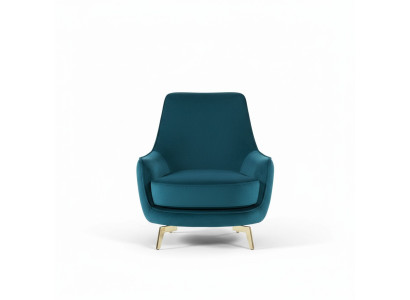 Sillón redondo diseño sala de estar tapizado madera tapizado moderno lujo azul nuevo