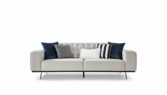 Sofá de lujo para la sala de estar de 2 plazas blanco Chesterfield sofá sofá nuevo
