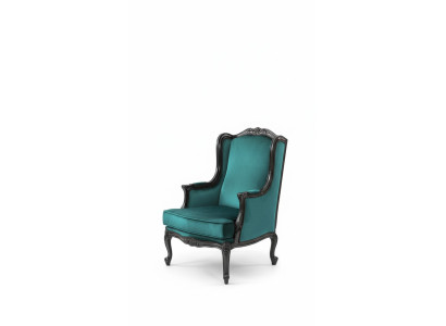 Clásico sillón de lujo tapizado textil de 1 plaza, moderno, verde.