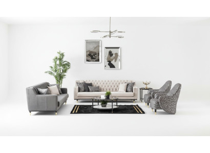 Set de lujo de 5 piezas de sofá 3+3+1+1 Juego de sofá mesa auxiliar sofá sillón