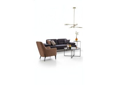 Sillón marrón de lujo de tela Textil Sala de estar Nuevo Muebles de diseño moderno y creativo Nuevo