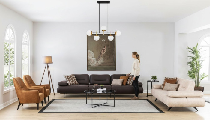 Sofá conjunto de 4+3+1+1 asientos Set diseño sofá tapizado sofá sofá moderno de lujo