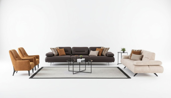 Sofá conjunto de 4+3+1+1 asientos Set diseño sofá tapizado sofá sofá moderno de lujo