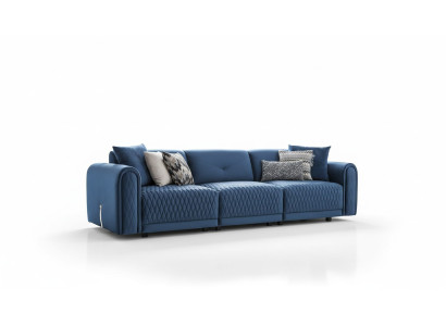 Sofá de lujo de 4 plazas para salón diseño moderno azul sofás de cuero nuevos