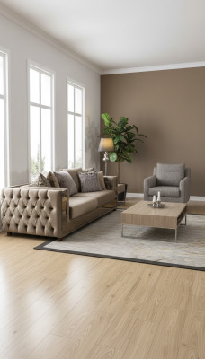 Sofá Chesterfield de 4 plazas diseño moderno azul de tela para salón.