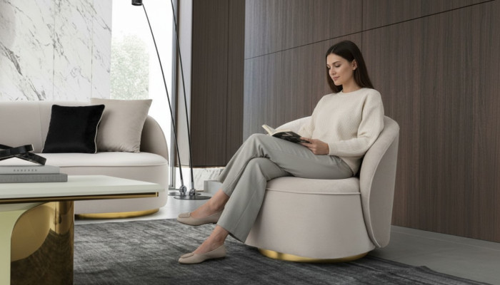 Sillón moderno de diseño de una plaza, sofá de sala de estar 1 lugar.