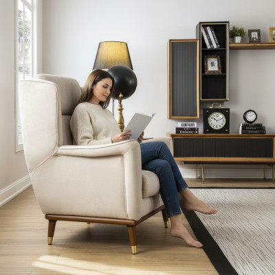 Silla moderna de lujo de una plaza para el salón. Sofa de una plaza. Nuevo.